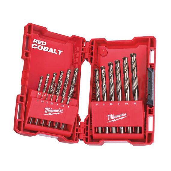 Набор кобальтовых сверл Milwaukee HSS-G COBALT DIN338 SET 1-10 mm 19 PC - 4932352470, Модель: HSS-G COBALT DIN338 SET 1-10 mm 19 PC, Длина (мм): 34, внеший вид