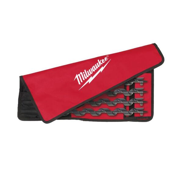 Набор длинных спиральных сверл (винтовых, буров по дереву) Milwaukee IAD Shockwave IMPACT DUTY™ SET14-22 MM 5 PC - 48136780, внеший вид