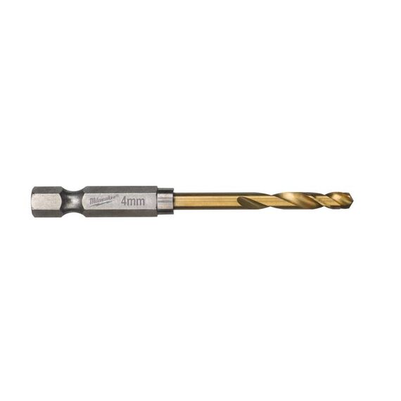 Сверло по металлу с шестигранным хвостовиком Milwaukee SHOCKWAVE HSS-G TIN RED HEX 4 x 71.5 mm - 48894708, Диаметр: 4, Модель: SHOCKWAVE HSS-G TIN RED HEX 4 x 71.5 mm, Длина (мм): 71,5, внеший вид