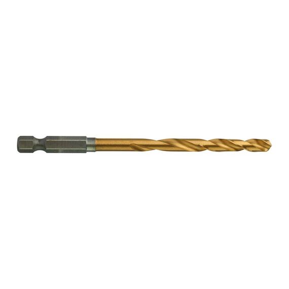 Сверло по металлу с шестигранным хвостовиком Milwaukee SHOCKWAVE HSS-G TIN RED HEX 5.5 x 104 mm - 48894764, Диаметр: 5,5, Модель: SHOCKWAVE HSS-G TIN RED HEX 5.5 x 104 mm, Длина (мм): 104, внеший вид