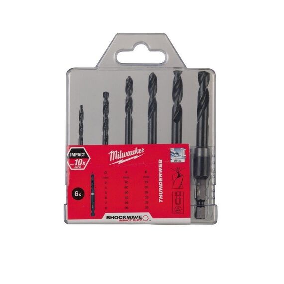 Набор сверл по металлу Milwaukee Shockwave HSS-G 6 PC set - 4932352454, внеший вид