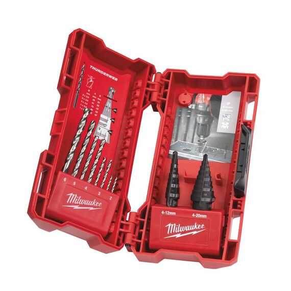 Набор ступенчатых сверл и сверл по металлу Milwaukee Step & drill bit combo set - 48899350, внеший вид