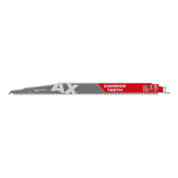 Сабельное полотно Milwaukee AX™ carbide teeth 300 mm 1 PC - 48005227, Модель: AX™ carbide teeth 300 mm 1 PC, внеший вид