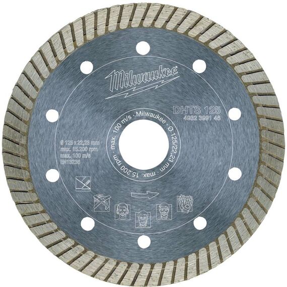 Алмазный диск Milwaukee DHTS 125 - 4932399146, Диаметр диска (мм): 125, Посадочный диаметр (мм): 22,23, Модель: DHTS 125, внеший вид
