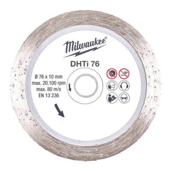 Алмазный диск Milwaukee DHTS 76 - 4932464715, Диаметр диска (мм): 76, Посадочный диаметр (мм): 10, Модель: DHTS 76, внеший вид
