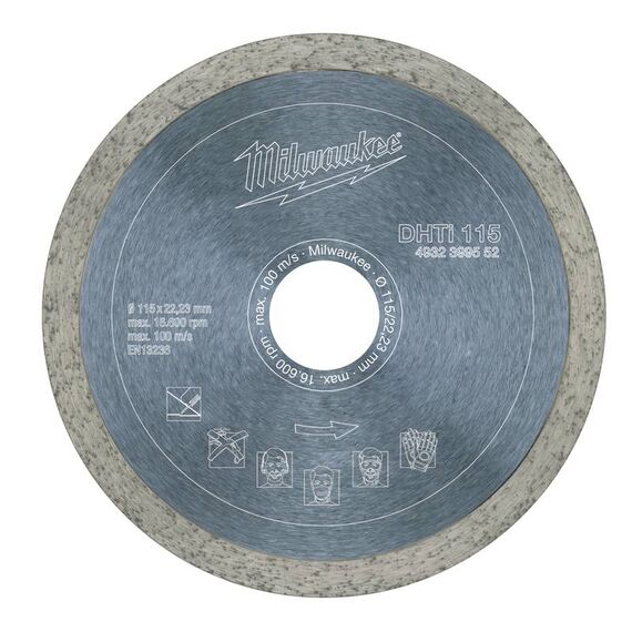 Алмазный диск Milwaukee DHTi 115 - 4932399552, Диаметр диска (мм): 115, Посадочный диаметр (мм): 22,23, Модель: DHTi 115, внеший вид