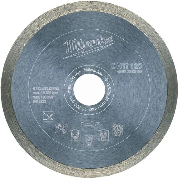 Алмазный диск Milwaukee DHTi 125 - 4932399553, Диаметр диска (мм): 125, Посадочный диаметр (мм): 22,23, Модель: DHTi 125, внеший вид