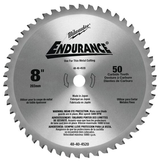 Пильный диск по металлу Milwaukee F 203 x 15.87 x 1.8 50T для циркулярной пилы - 48404520, Диаметр диска (мм): 203, Посадочный диаметр (мм): 15,87, Модель: F 203 x 15.87 x 1.8 50T, внеший вид