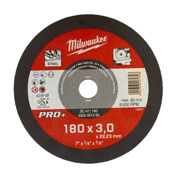 Отрезной диск по металлу Milwaukee PRO-PLUS SC-41 180x3 MM 25 PCS - 4932451493, внеший вид