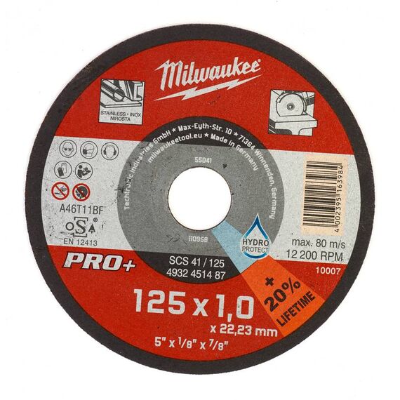 Тонкий отрезной диск по металлу Milwaukee PRO-PLUS SCS-41 125x1 MM 200 PCS - 4932451488, внеший вид
