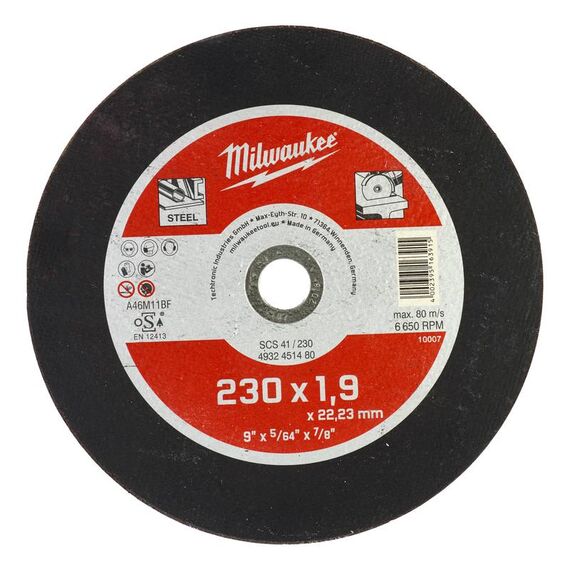 Тонкий отрезной диск по металлу Milwaukee SCS-41 230x1.9 MM 25 PCS - 4932451480, внеший вид