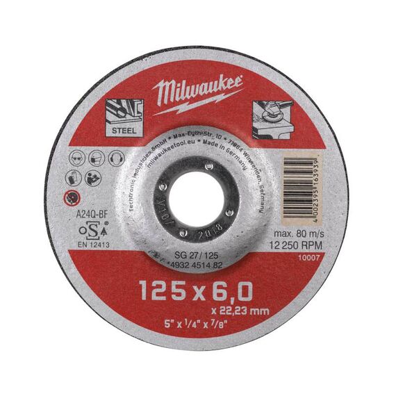 Шлифовальный диск по металлу Milwaukee SG-27 125x6 MM 25 PCS - 4932451482, внеший вид