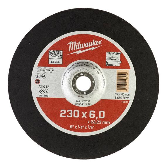 Шлифовальный диск по металлу Milwaukee SG-27 230x6 MM 10 PCS - 4932451483, внеший вид