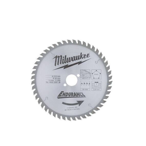 Пильный диск по дереву Milwaukee WCSB 210 x 30 x 2.8 48T для циркулярной пилы - 4932259136, Диаметр диска (мм): 210, Посадочный диаметр (мм): 30, Модель: WCSB 210 x 30 x 2.8 48T, внеший вид