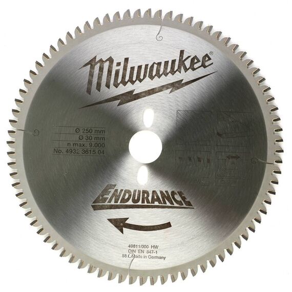 Пильный диск по дереву Milwaukee WCSB 250 x 30 x 3.2 80T для торцовочной пилы - 4932361504, Диаметр диска (мм): 250, Посадочный диаметр (мм): 30, Модель: WCSB 250 x 30 x 3.2 80T, внеший вид