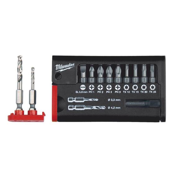 Набор бит Milwaukee COMPACT SET SL-PH-TX-HSS-GROUND DRILL BITS 12 PCS - 4932399516, внеший вид
