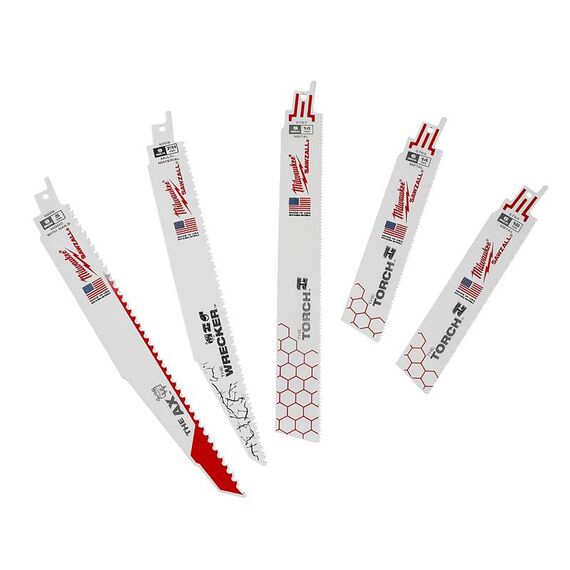 Набор сабельных полотен Milwaukee SAWZALL Blade Set 5 PC - 49222205, внеший вид