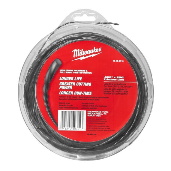 Леска для триммера Milwaukee TRIMMER LINE 2.4 MM X 76 M - 49162713, Модель: TRIMMER LINE 2.4 MM X 76 M, внеший вид