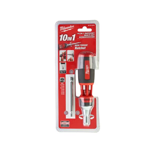 Отвертка с трещоткой Milwaukee 10 IN 1 RATCHET MULTI-BIT SCREWDRIVER-HEX - 48229306, Тип отвертки: Набор, Модель: 10 IN 1 RATCHET MULTI-BIT SCREWDRIVER-HEX, внеший вид, изображение 11