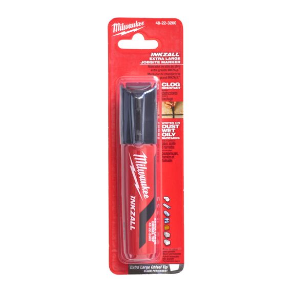 Маркер для стройплощадки Milwaukee INKZALL™ black chisel tip marker XL - 4932471558, внеший вид, изображение 4