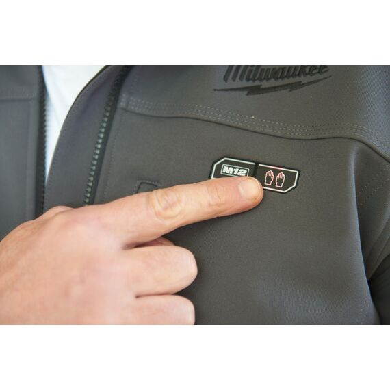 Куртка с подогревом Milwaukee M12 HJ GREY3-0 M - 4933451592, Модель: M12 HJ GREY3-0 M, Цвет: Серый, внеший вид, изображение 10