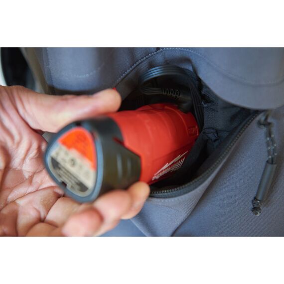 Куртка с подогревом Milwaukee M12 HJ GREY3-0 M - 4933451592, Модель: M12 HJ GREY3-0 M, Цвет: Серый, внеший вид, изображение 11