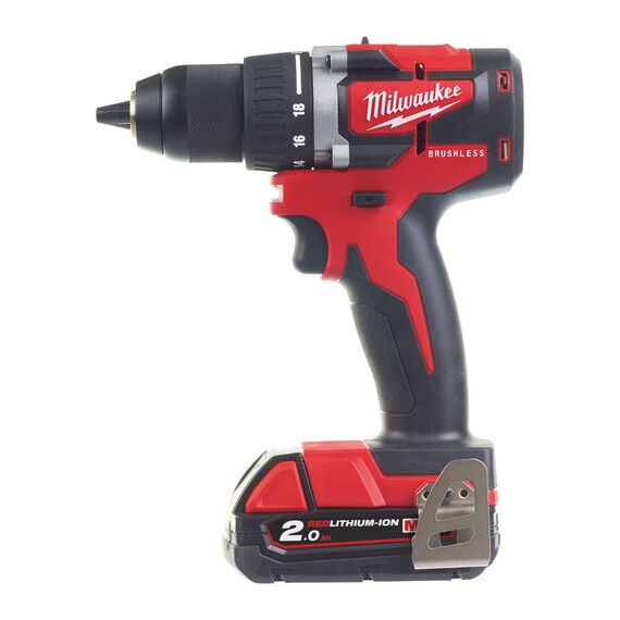 Аккумуляторная дрель-шуруповерт Milwaukee M18 CBLDD-202C - 4933464317, Модель: M18 CBLDD-202C, внеший вид, изображение 2