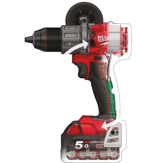 Аккумуляторная ударная дрель-шуруповерт Milwaukee M18 FPD2-502X - 4933464264, Модель: M18 FPD2-502X, внеший вид, изображение 11