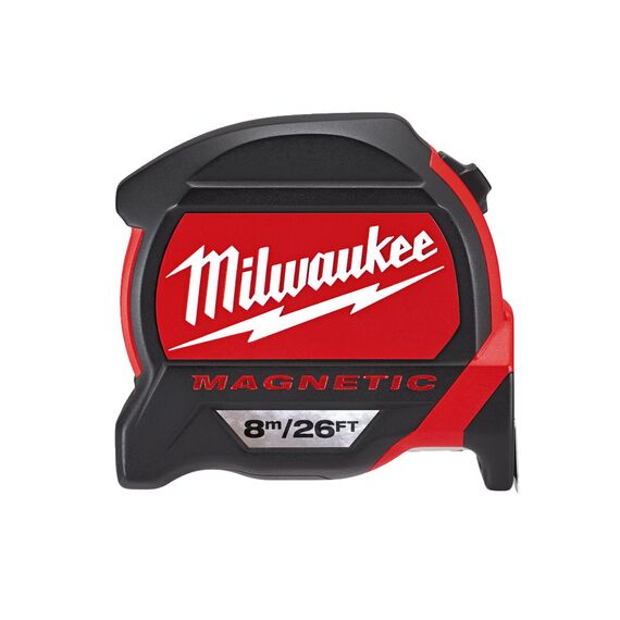 Рулетка с магнитом Milwaukee PREMIUM MAGNETIC 8m-26ft 12 PC - 4932464178, внеший вид