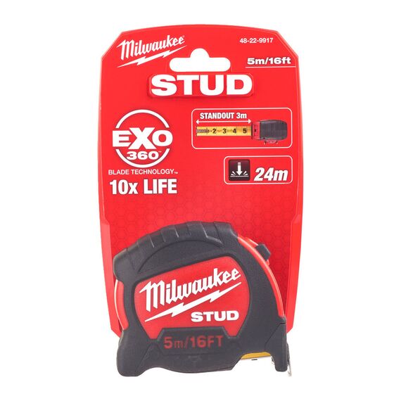 Рулетка Milwaukee STUD™ 5m-16ft - 48229917, Модель: STUD™ 5m-16ft, внеший вид