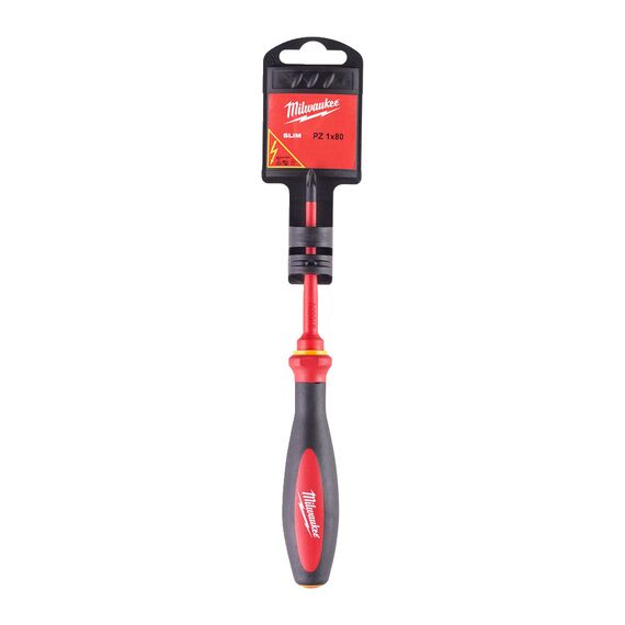 Изолированная отвертка Milwaukee VDE SLIM DRIVER PZ1 X 80 MM - 4932471450, Модель: VDE SLIM DRIVER PZ1 X 80 MM, Длина (мм): 80, внеший вид, изображение 2