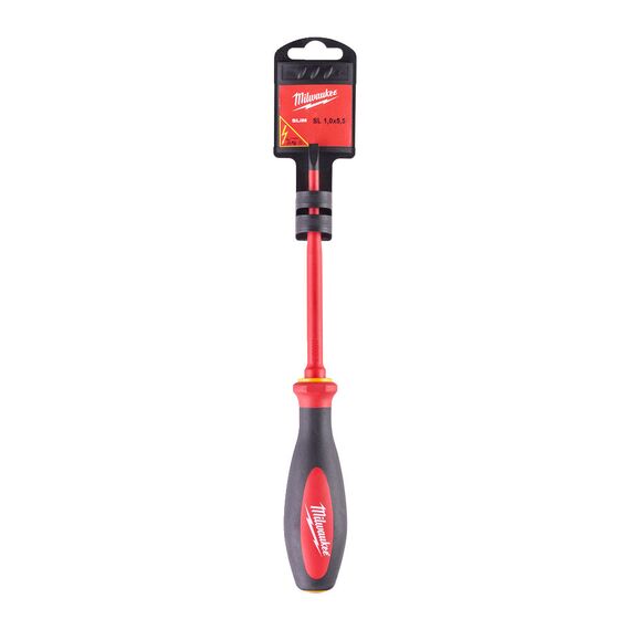 Изолированная отвертка Milwaukee VDE SLIM DRIVER SL 1.0 X 5.5 X 125 MM - 4932471447, Модель: VDE SLIM DRIVER SL 1.0 X 5.5 X 125 MM, Длина (мм): 125, фото, изображение 2 Изолированная отвертка Milwaukee VDE SLIM DRIVER SL 1.0 X 5.5 X 125 MM - 4932471447, Модель: VDE SLIM DRIVER SL 1.0 X 5.5 X 125 MM, Длина (мм): 125, внеший вид, изображение 2