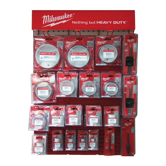 Биметаллическая коронка Milwaukee HOLE DOZER на дисплее Red Rack - 4932430177, внеший вид