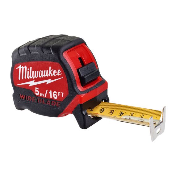 Рулетка с широким полотном Milwaukee PREMIUM WIDE BLADE 5m-16ft - 4932471817, Модель: PREMIUM WIDE BLADE 5m-16ft, внеший вид, изображение 2
