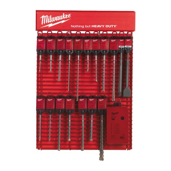Буры и долота Milwaukee SDS-Plus на дисплее Red Rack - 4932352634, внеший вид