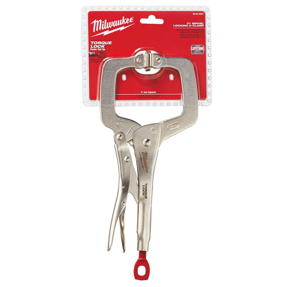Струбцина с подвижными губками Milwaukee 11˝ Type C TORQUE LOCK™ HAND CLAMPS WITH SWIVEL PADS - 4932471727, внеший вид, изображение 3