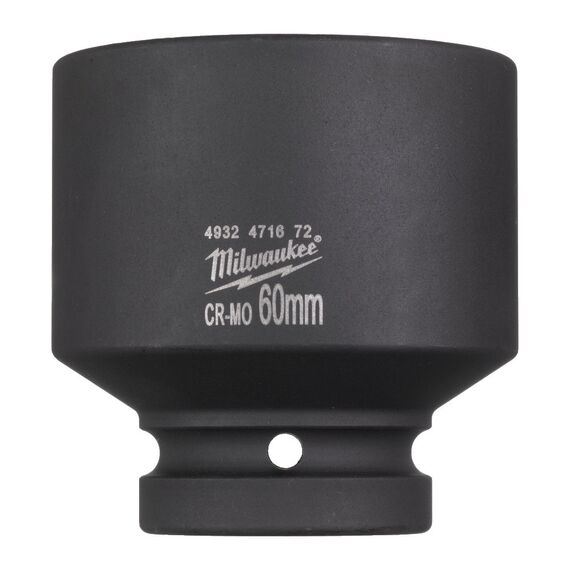 Ударная головка Milwaukee 1˝ IMPACT SOCKET SHORT 60 MM укороченная - 4932471672, Модель: 1˝ IMPACT SOCKET SHORT 60 MM, внеший вид