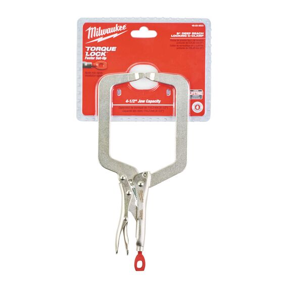 Удлиненная струбцина с неподвижными губками Milwaukee 9˝ Type C TORQUE LOCK™ DEEP REACH CLAMP WITH REGULAR JAWS - 4932472257, внеший вид, изображение 2