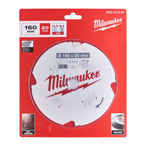 Пильный диск по дереву Milwaukee CSB P FC 160 x 20 x 2.2 x 4D для циркулярной пилы - 4932471293, Диаметр диска (мм): 160, Посадочный диаметр (мм): 20, Модель: CSB P FC 160 x 20 x 2.2 x 4D, внеший вид, изображение 2