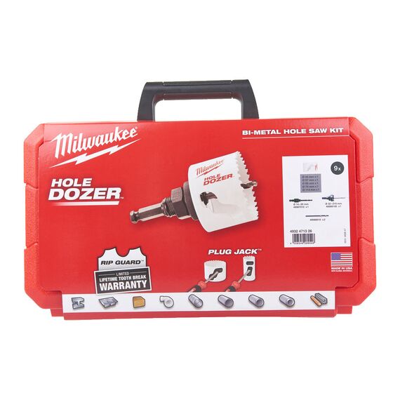 Набор биметаллических коронок Milwaukee HOLE DOZER KIT no.8 9 pc - 4932471326, внеший вид, изображение 2