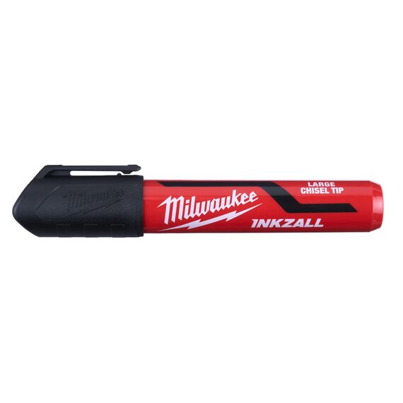 Маркер для стройплощадки Milwaukee INKZALL™ black chisel tip marker L - 4932471555, внеший вид, изображение 2