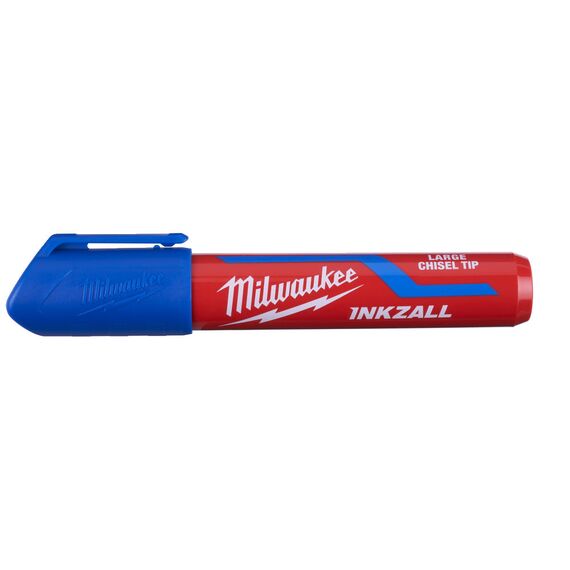 Маркер для стройплощадки Milwaukee INKZALL™ blue chisel tip marker L - 4932471557, внеший вид