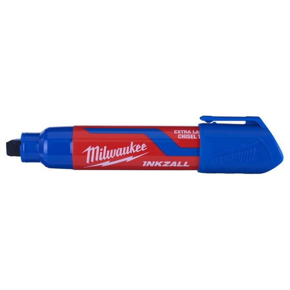 Маркер для стройплощадки Milwaukee INKZALL™ blue chisel tip marker XL - 4932471561, внеший вид, изображение 3