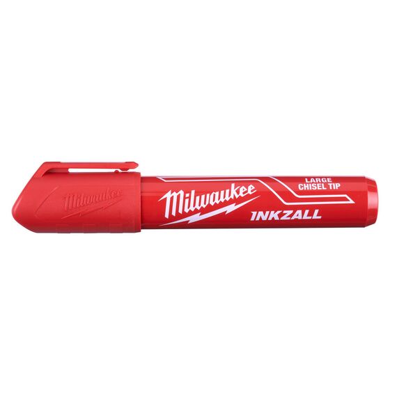 Маркер для стройплощадки Milwaukee INKZALL™ red chisel tip marker L - 4932471556, внеший вид