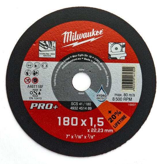 Тонкий отрезной диск по металлу Milwaukee SCS-41 180 х 1.5 MM 25 PCS - 4932371904, внеший вид
