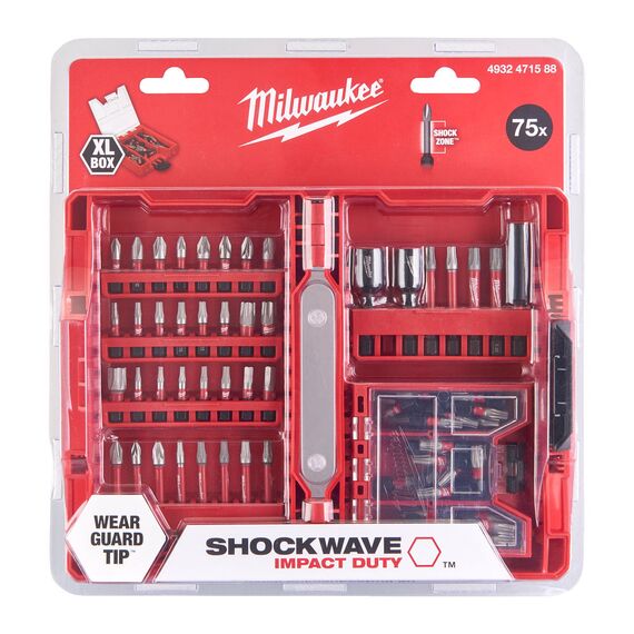 Набор ударных бит Milwaukee SHOCKWAVE™ IMPACT DUTY™ BIT SET 75 PC - 4932471588, фото, изображение 2 Набор ударных бит Milwaukee SHOCKWAVE™ IMPACT DUTY™ BIT SET 75 PC - 4932471588, внеший вид, изображение 2