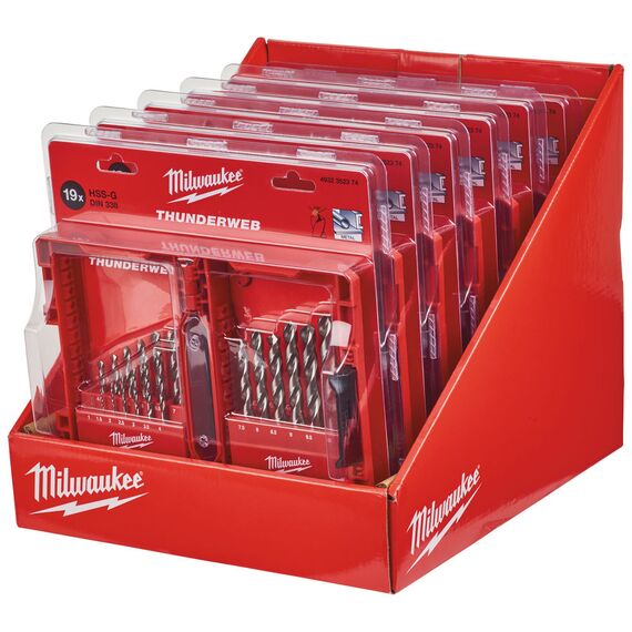 Набор сверл по металлу Milwaukee THUNDERWEB HSS-G 19 PC CD-6pcs - 4932352375, внеший вид