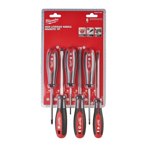 Набор отверток магнитных Milwaukee TRI-LOBE PZ-SL SCREWDRIVER SET 6pcs с трехгранной рукояткой - 4932471806, Модель: TRI-LOBE PZ-SL SCREWDRIVER SET 6pcs, внеший вид, изображение 2