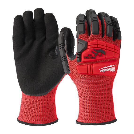 Перчатки рабочие Milwaukee Impact Cut Level 3 9／L - 4932478128, Модель: Impact Cut Level 3 9／L, Цвет: Черный, красный, внеший вид