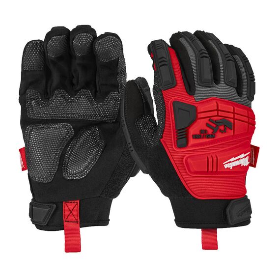 Перчатки рабочие Milwaukee Impact Demolition 10/XL - 4932471910, Модель: Impact Demolition 10/XL, Цвет: Серый, черный, красный, внеший вид